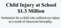 Child injury at school $1.3 million
