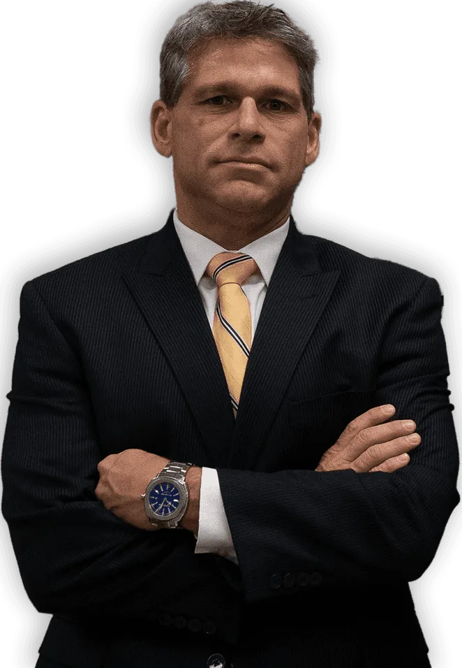 Businessman in suit with crossed arms